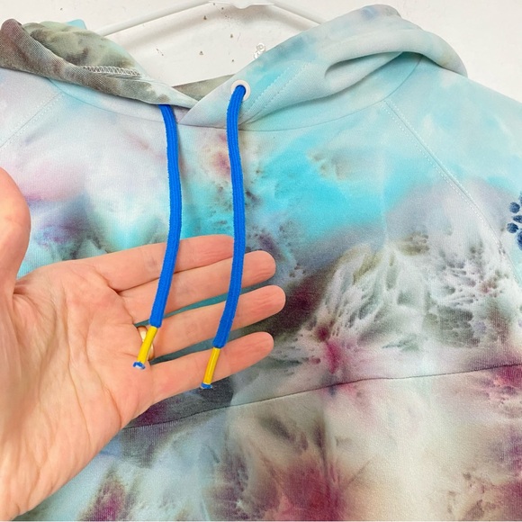 Nike Tie Dye Hoodie Sweatshirt Mens Size Large Unisex Pullover Hand Painted Blue - Picture 4 of 16